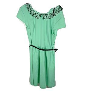mint green midi dress Mint Velvet Green Striped Midi Dress | Size 02 | Green | Sleeveless
